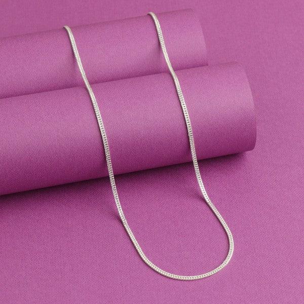 925 silver Kanaklata women's chain LC-168, 45cm length, displayed on a purple background.