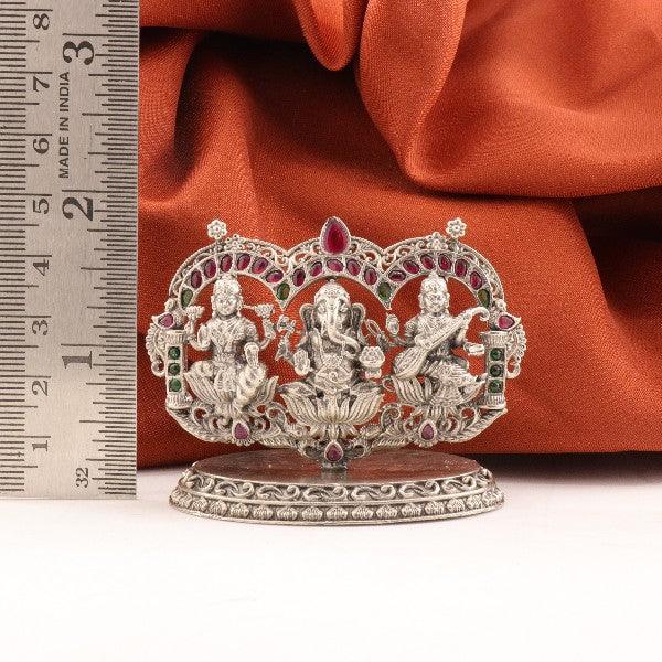 925 Silver 2D Lakshmi Ganesha Saraswathi Articles Idols AI-810 - P S Jewellery