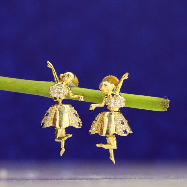 925 silver dancing doll jhumkas for women JHK-80, 5g, purity 925, with intricate design against blue background.