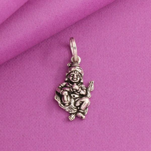 925 silver Little Krishna God pendant weighing 3g on a purple background.