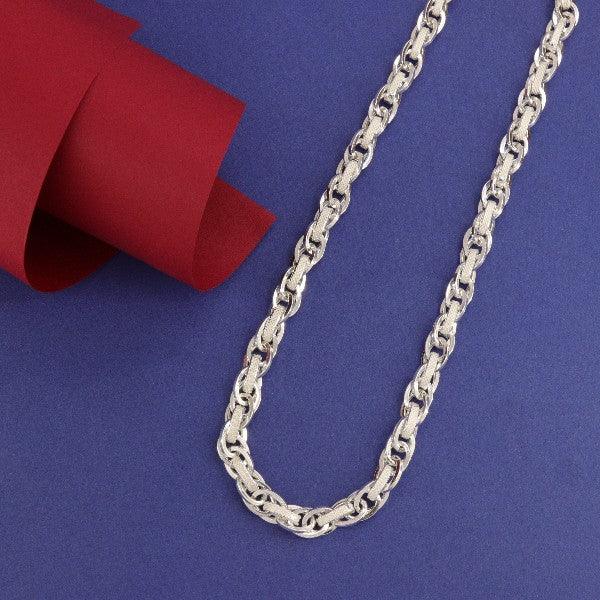 925 Silver Jatya Kids Chain KC-51, 17g weight, 42cms length, displayed against a blue and red background. Purity 925.