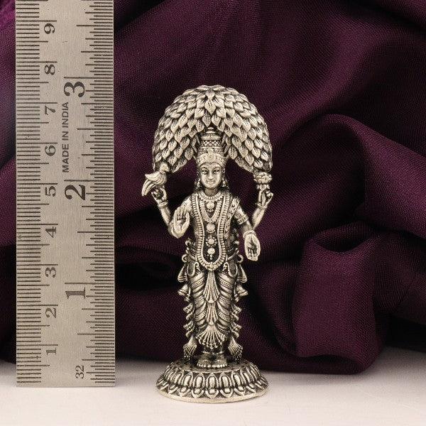 925 Silver 3D Vasavi Kanyaka Parameshwari Idol, 62g, 7.5cm Height, Purity 925, with Ruler for Scale