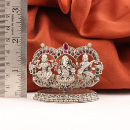 925 Silver 2D Lakshmi Ganesha Saraswathi Articles Idols AI-809 - P S Jewellery