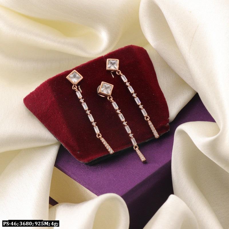 925 silver Ashritha women pendant-set PS-46 on red velvet display box, 4g, showcasing elegant design and quality.