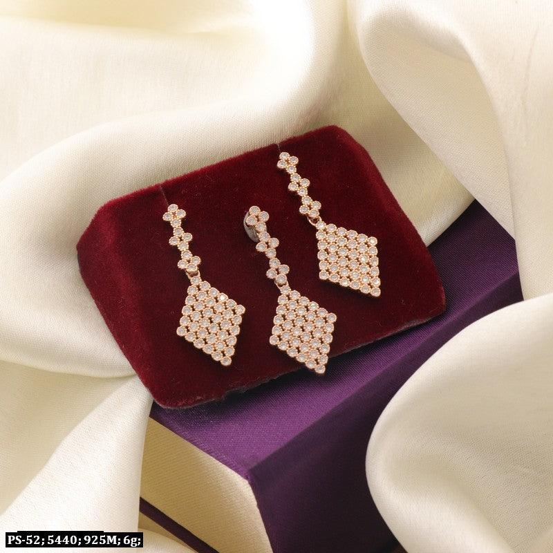 925 silver Samata women pendant set PS-52 displayed on a red velvet box, weighing 6g with a purity of 925 silver.