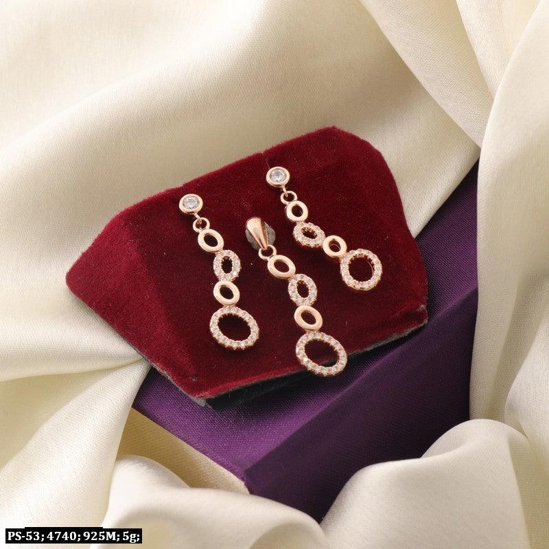 925 silver Habiba women pendant-sets PS-53, elegant design, 5g, displayed on velvet and satin background