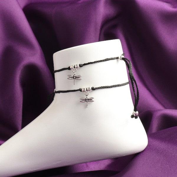 925 Silver Dragon fly Women Anklets ANK-143 - P S Jewellery