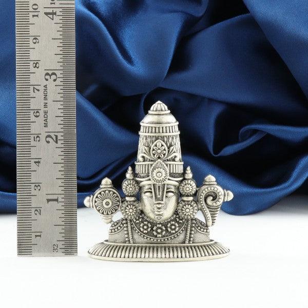 925 Silver 2D Balaji Idol weighing 51g, 6cm in height, shown with a ruler for size comparison, made from 925 pure silver