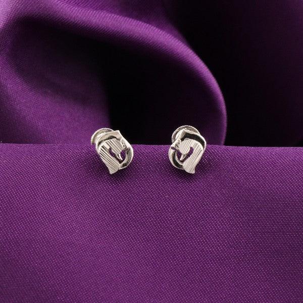 925 Silver Prashanti Kids Studs KS-153 on a purple fabric background.