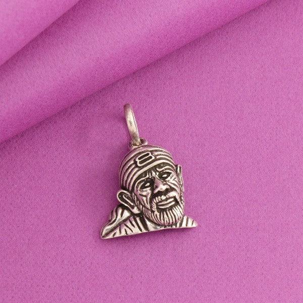 925 silver Sai Baba God pendant GP-144, weight 3g, length-size pendant with detailed craftsmanship on a purple background