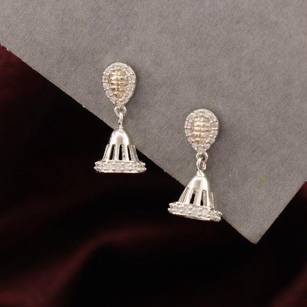 925 Silver Niloufer Women Jhumkas JHK-141 - Elegant and lightweight 3g earrings, crafted from 925 pure silver.