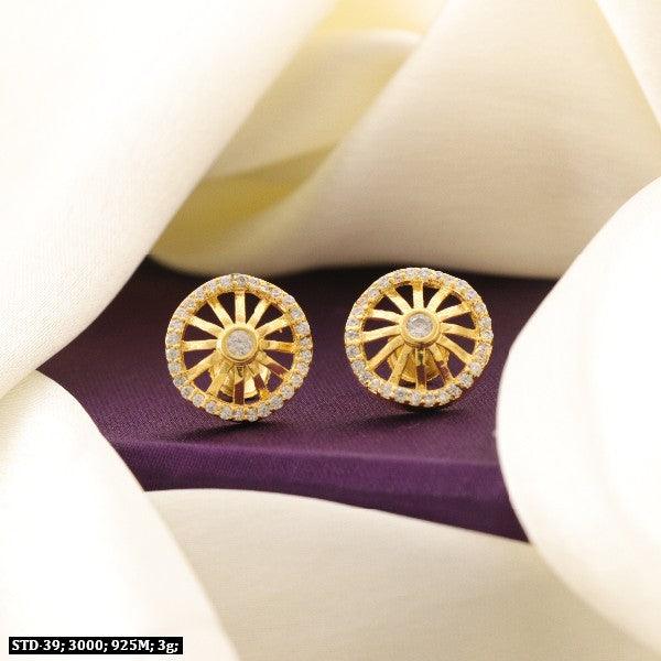 925 silver Ira women's studs STD-39, 3g weight, elegant design on a purple background.