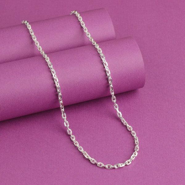 925 silver Velan men chain MC-130, 61cm long and weighing 16g, displayed on a purple background.