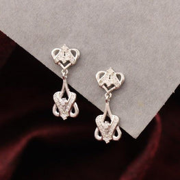 925 Silver Heart Women Danglers DAN-112 - P S Jewellery