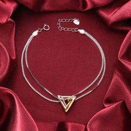 925 Silver Triangle Women Bracelet LBR-267 - P S Jewellery