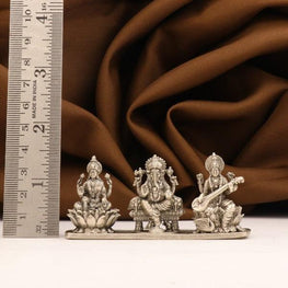 925 Silver 3D Ganesha Saraswathi Lakshmi Articles Idols AI-632