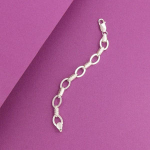 925 Silver Bhargava Kids Bracelet KB-159, 12.5cms, 6g, Elegant Design on Purple Background