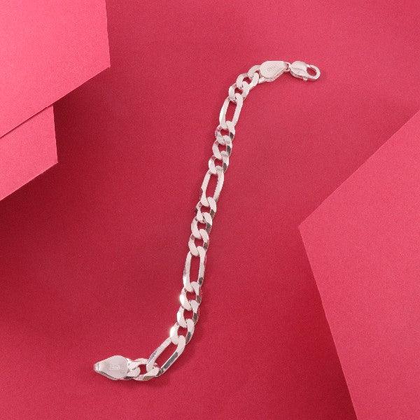 925 silver Fanindra men bracelet MB-225, 21cm, 26g, laid on pink background