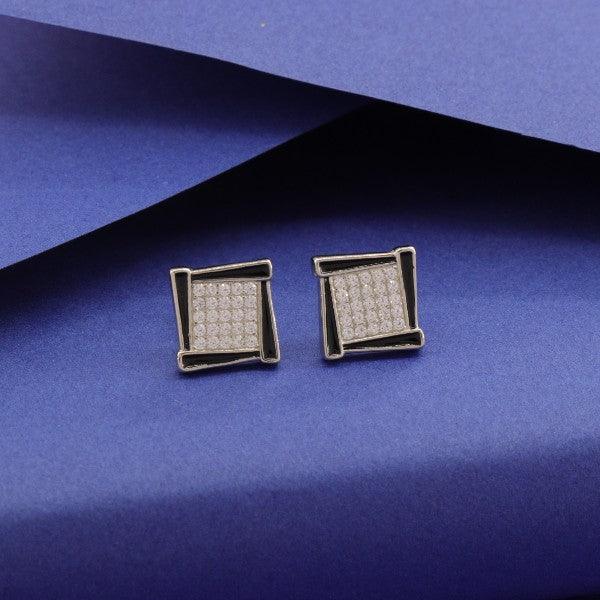 925 silver square women studs STD-219, 3g weight, elegant design, showcasing high-quality 925 purity, perfect for daily wear or special occasions.