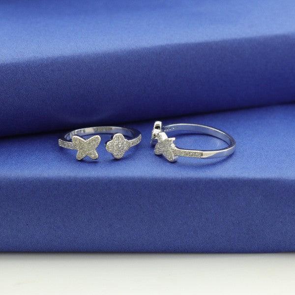 925 Silver Salma Women Toe-Rings TE-162 with Butterfly Design, 3g, 925 Purity