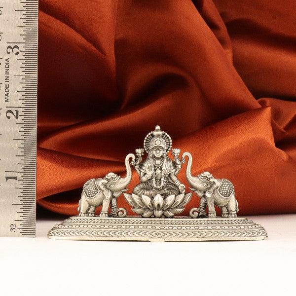 925 Silver 2D Gajalakshmi Idol - 52g, 4cm Length, Handmade Decorative Article