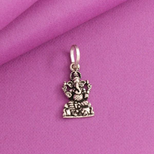 925 Silver Ganesha God Pendant GP-138 on Pink Background, 2g Weight, 925 Purity