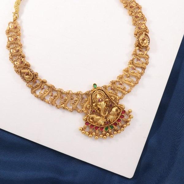 925 Silver Ganesha Women Necklace NK-180 - P S Jewellery