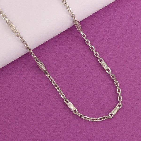 925 silver Jishnu men's chain MC-134, 23g, 51cms length, displayed on purple and white background.