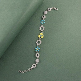 925 Silver Flower Women Bracelet LBR-347 - P S Jewellery