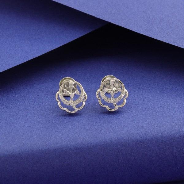 925 silver Vilina women studs, STD-204, weight 2g, purity 925, elegant design on purple background