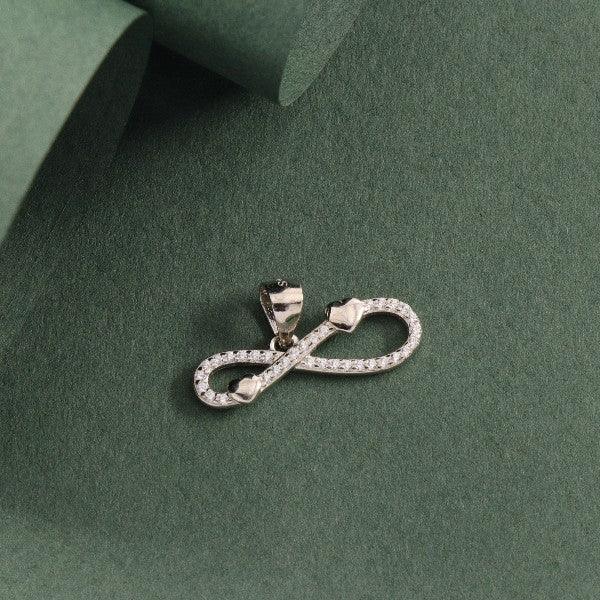 925 Silver Infinity Women Pendant WP-62 on green background, 1g, 925 purity, elegant and delicate design