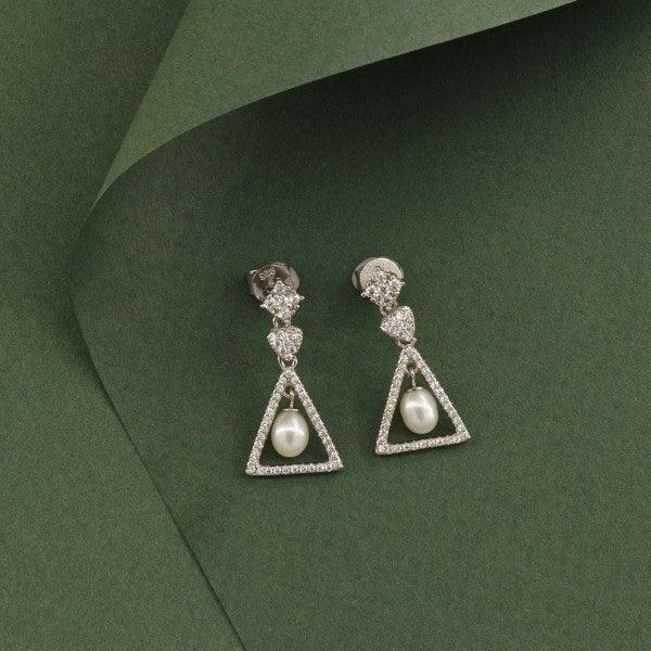925 Silver triangle Women Danglers DAN-125 - P S Jewellery