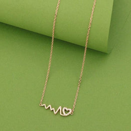 925 Silver Heart beat Women Necklace NK-162 - P S Jewellery