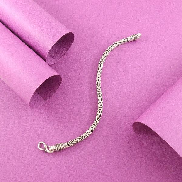 925 silver pranet men bracelet MB-214 on purple background, 33g, 20.5cms, 925 purity, perfect for stylish elegance.