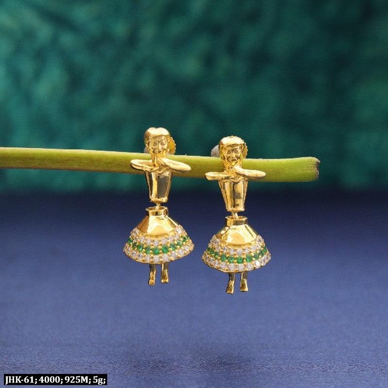 925 Silver Dancing Doll Women Jhumkas JHK-61, 5g, featuring intricate design and high purity, ideal for elegant jewelry lovers