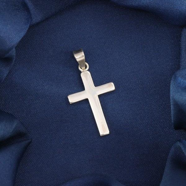 925 silver cross God pendant GP-116 on navy fabric, 3g weight, pure 925 silver, elegant jewelry accessory