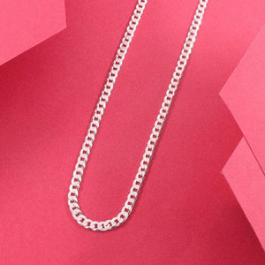 925 silver men's chain MC-196, 51cm length, displayed on a pink background.