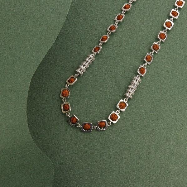 925 Silver Rudraksh Men Chain MC-157 - P S Jewellery