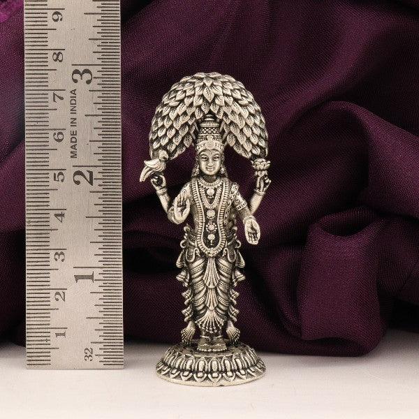 925 Silver 3D Vasavi Kanyaka Parameshwari idol, 7.5cm, Weight 61g, shown beside a ruler for size comparison.