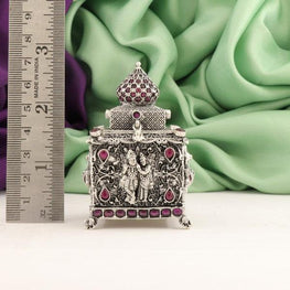 925 Silver 3D Radha Krishna Kumkuma box Articles Idols AI-735 - P S Jewellery