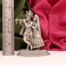 925 Silver 3D Radha Krishna Articles Idols AI-559 - P S Jewellery