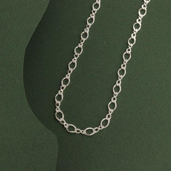 925 Silver Sutejas Men Chain MC-174, 17g, 50cms length showcasing intricate link design against dark green background