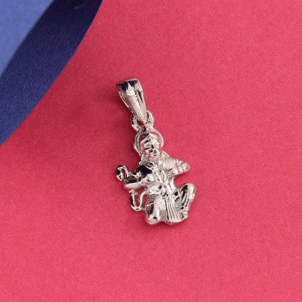 925 silver Hanuman God pendant, 2g, high purity silver pendant with intricate design on pink background.