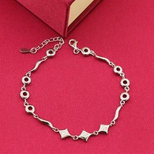 925 Silver Maina Women Bracelet LBR-197, 21cms, 7g, on red background