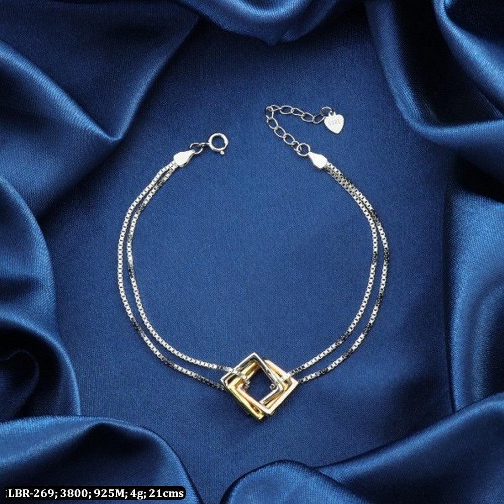925 Silver Square Women Bracelet LBR-269 - P S Jewellery