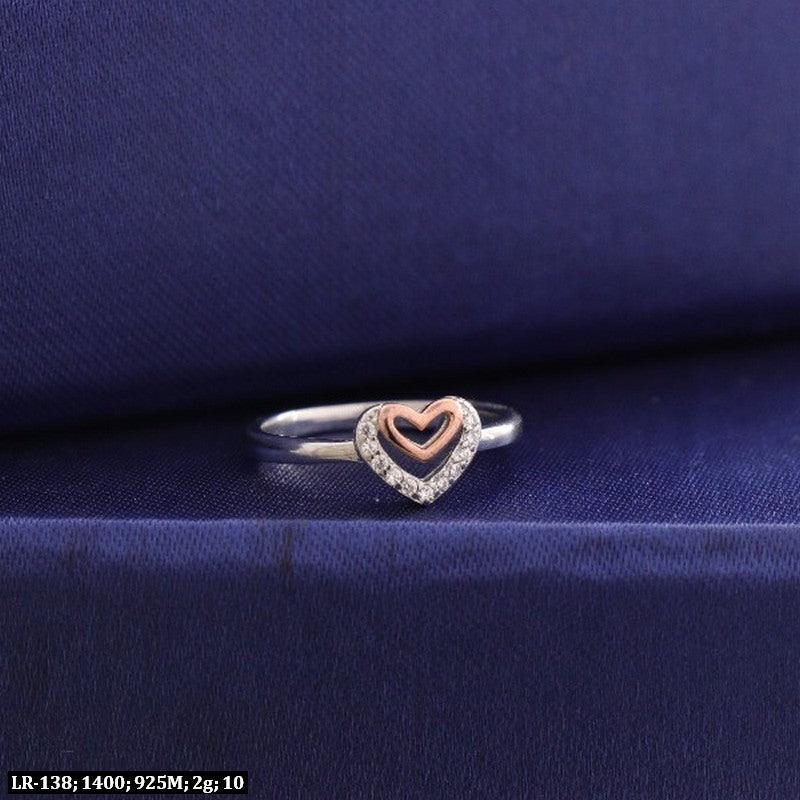 925 silver heart-shaped Anchal women ring LR-138 on blue background, 2g, ring size 10, purity 925.