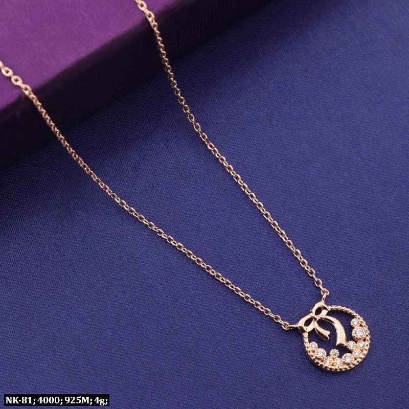 925 Silver Milika Women Necklace NK-81 with elegant pendant on purple and blue background, 4g weight, and 925 purity